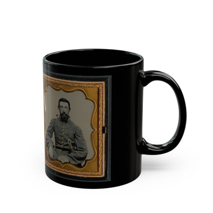 Major Robert Olin Peatross Of Co. E, 30th Virginia Infantry Regiment And Field And Staff With Sword (U.S. Civil War) Black Coffee Mug-The Sticker Space