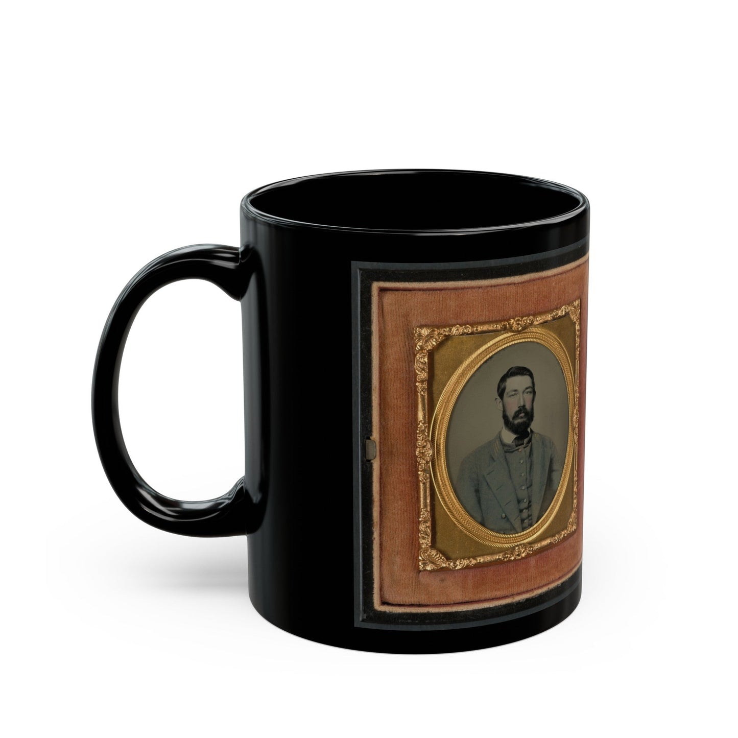 Major Robert Olin Peatross Of Co. E, 30th Virginia Infantry Regiment And Field And Staff With Sword (U.S. Civil War) Black Coffee Mug-The Sticker Space