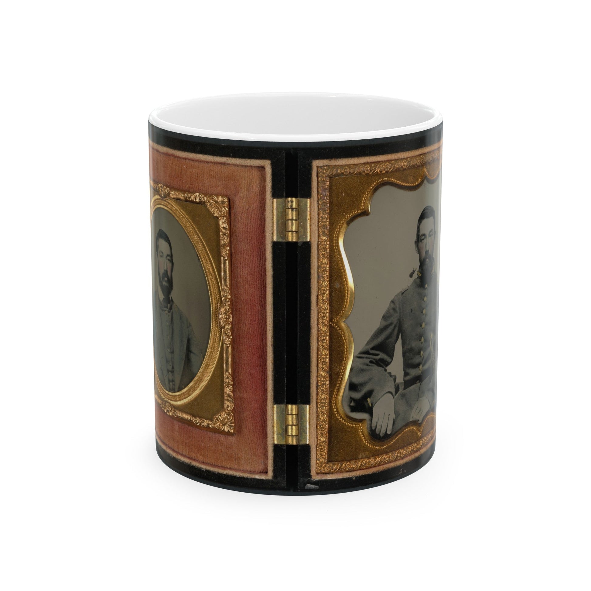 Major Robert Olin Peatross Of Co. E, 30th Virginia Infantry Regiment And Field And Staff With Sword (U.S. Civil War) White Coffee Mug-11oz-The Sticker Space