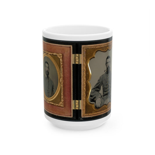 Major Robert Olin Peatross Of Co. E, 30th Virginia Infantry Regiment And Field And Staff With Sword (U.S. Civil War) White Coffee Mug-15oz-The Sticker Space