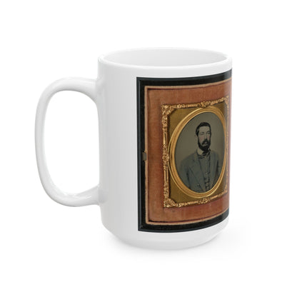 Major Robert Olin Peatross Of Co. E, 30th Virginia Infantry Regiment And Field And Staff With Sword (U.S. Civil War) White Coffee Mug-The Sticker Space