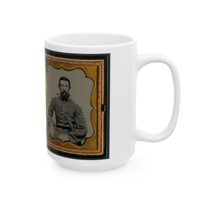 Major Robert Olin Peatross Of Co. E, 30th Virginia Infantry Regiment And Field And Staff With Sword (U.S. Civil War) White Coffee Mug-The Sticker Space