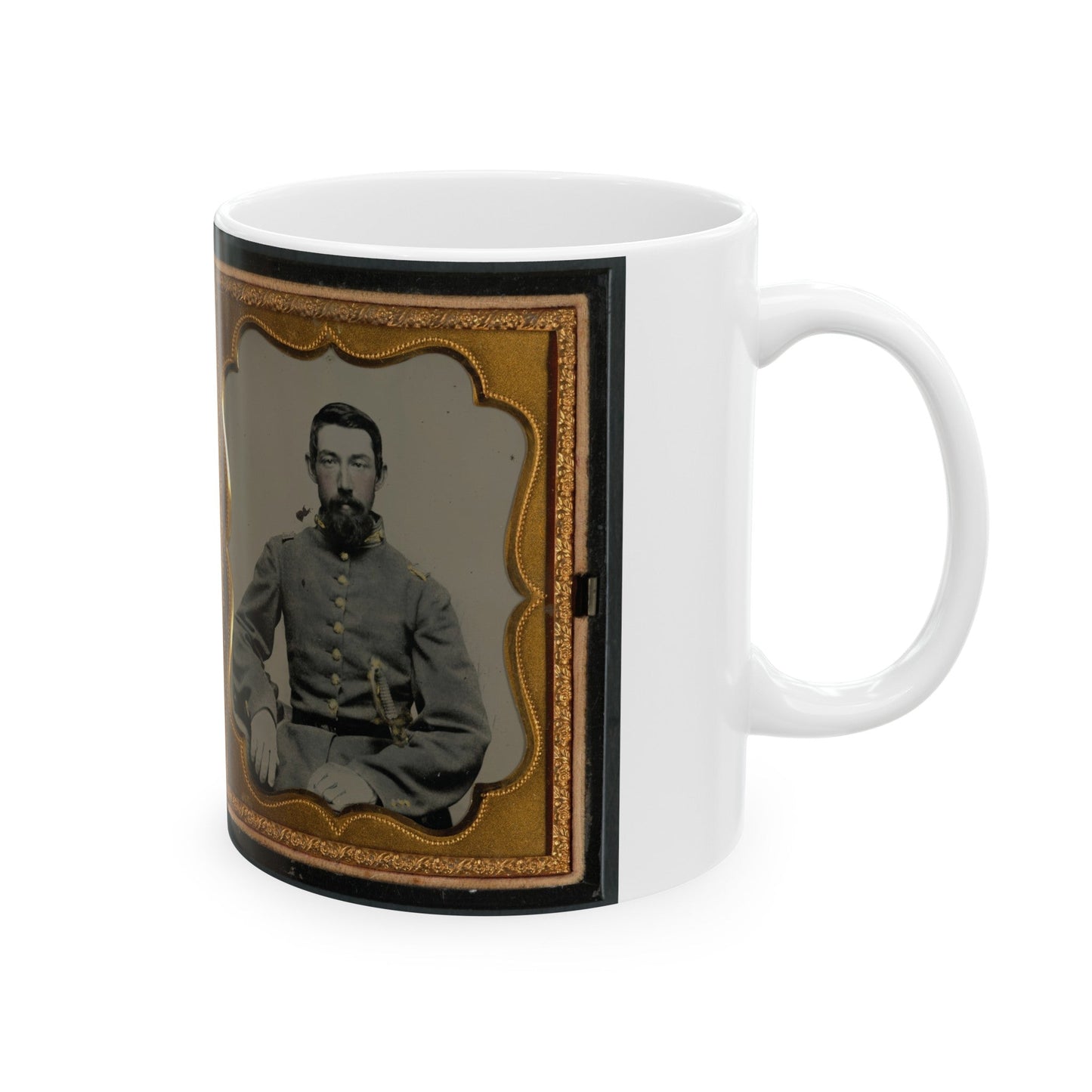 Major Robert Olin Peatross Of Co. E, 30th Virginia Infantry Regiment And Field And Staff With Sword (U.S. Civil War) White Coffee Mug-The Sticker Space