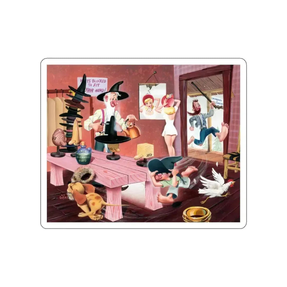 Make Mine Music calendar illustration (Magazine Illustration) STICKER Vinyl Die-Cut Decal White Die-Cut 2 Inch - The Sticker Space