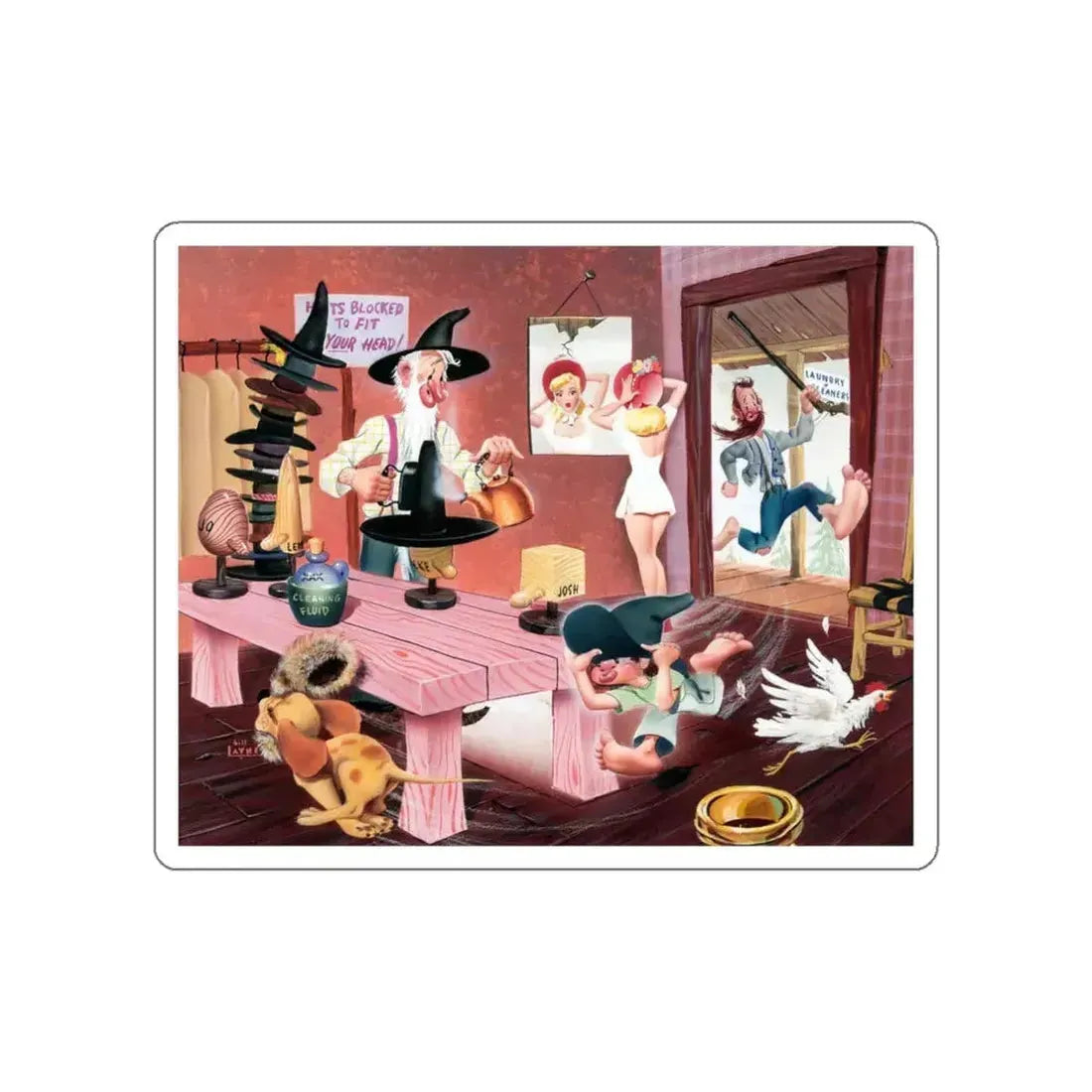 Make Mine Music calendar illustration (Magazine Illustration) STICKER Vinyl Die-Cut Decal White Die-Cut 3 Inch - The Sticker Space