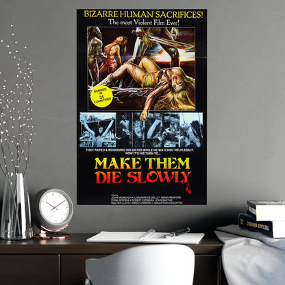 MAKE THEM DIE SLOWLY (Cannibal Ferox) 1981 - Paper Movie Poster-The Sticker Space