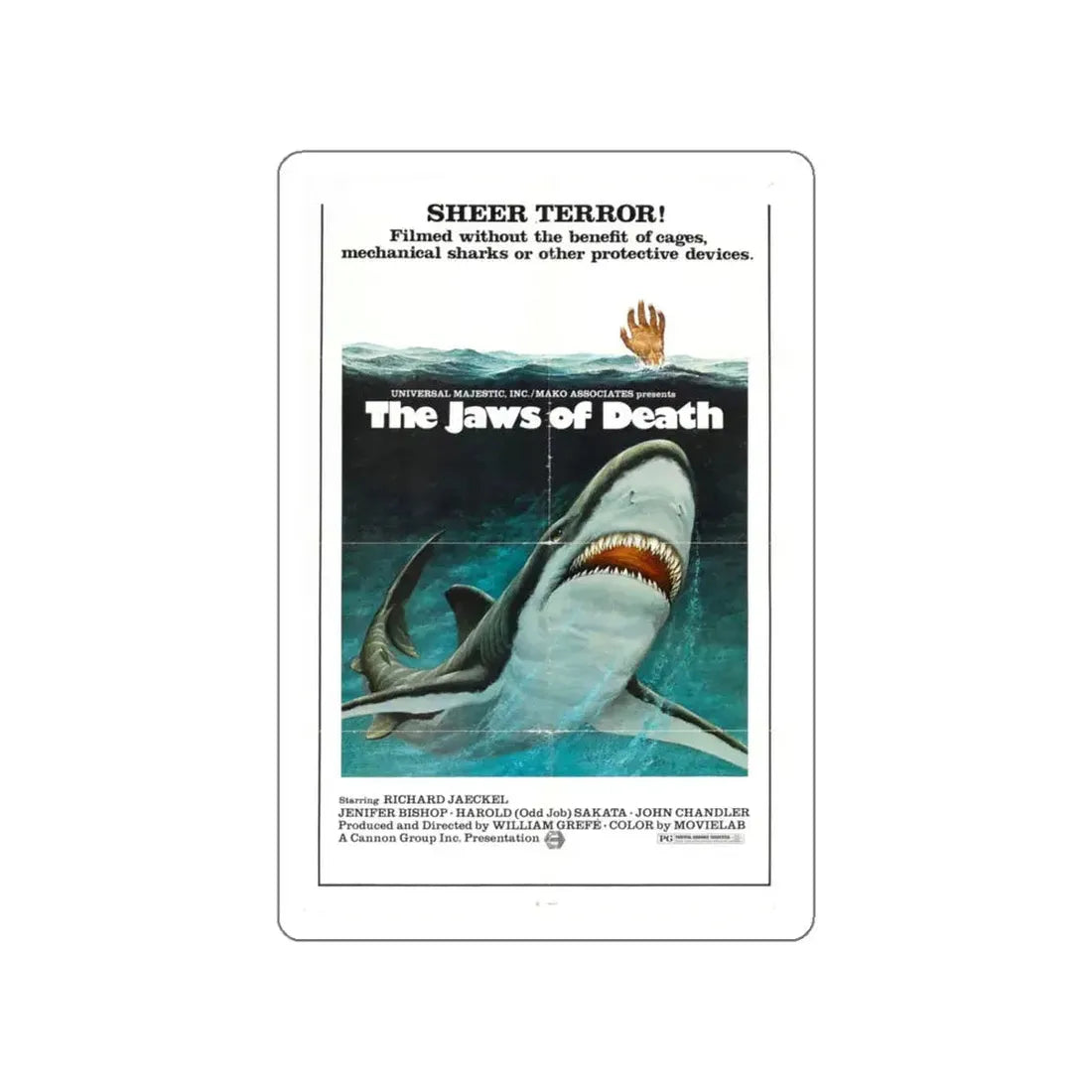MAKO THE JAWS OF DEATH 1976 Movie Poster STICKER Vinyl Die-Cut Decal 5 Inch - The Sticker Space