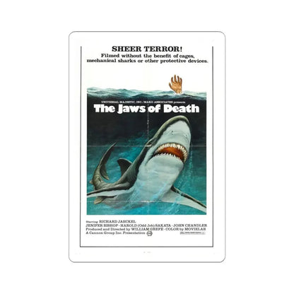MAKO THE JAWS OF DEATH 1976 Movie Poster - STICKER Vinyl Kiss-Cut Decal 6 Inch White - The Sticker Space