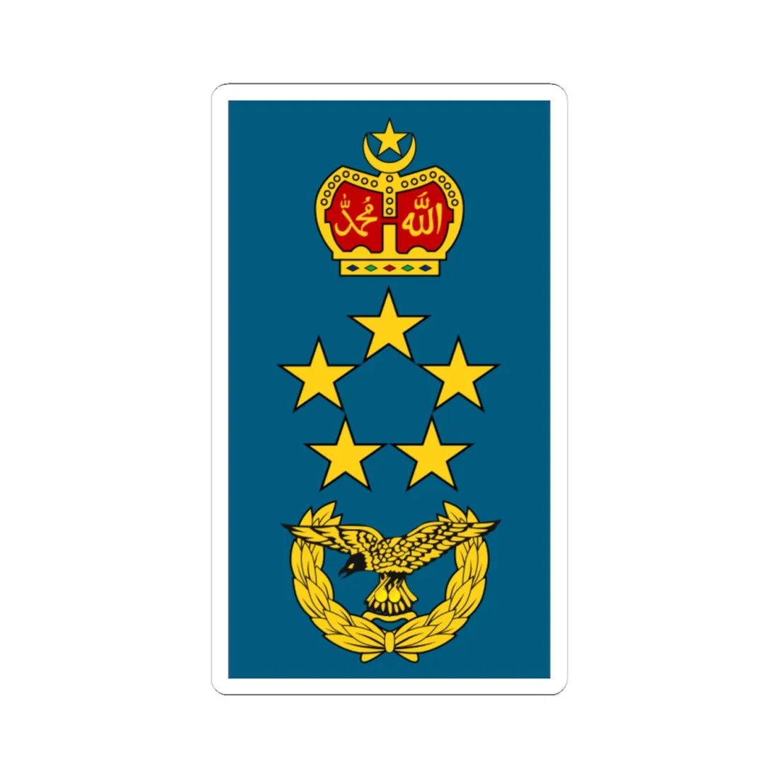 Malaysia Air Force OF 10 (Malaysia) (Military Rank) STICKER Vinyl Kiss-Cut Decal 4 Inch White - The Sticker Space