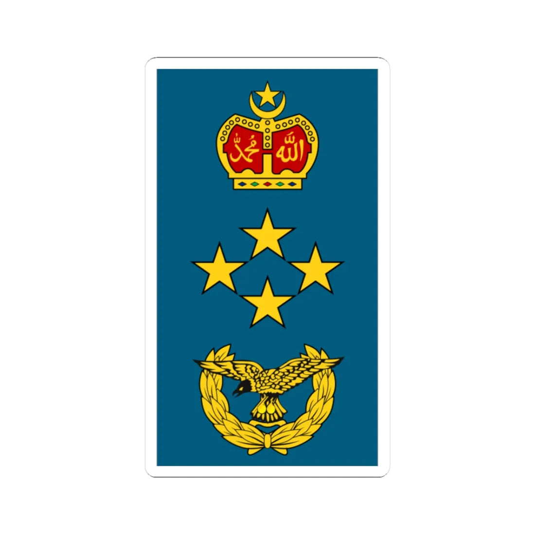 Malaysia Air Force OF 9 (Malaysia) (Military Rank) STICKER Vinyl Kiss-Cut Decal 3 Inch White - The Sticker Space