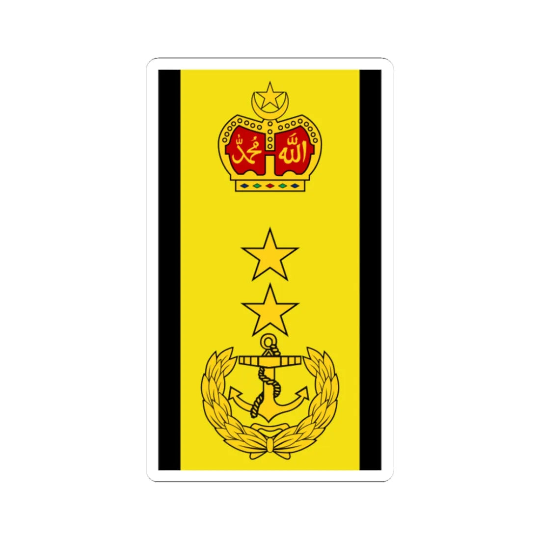 Malaysia navy OF 7 (Malaysia) (Military Rank) STICKER Vinyl Kiss-Cut Decal 3 Inch White - The Sticker Space