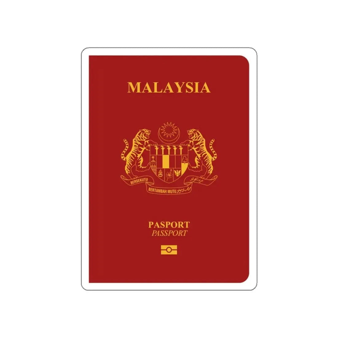 Malaysia Passport STICKER Vinyl Die-Cut Decal 4 Inch - The Sticker Space