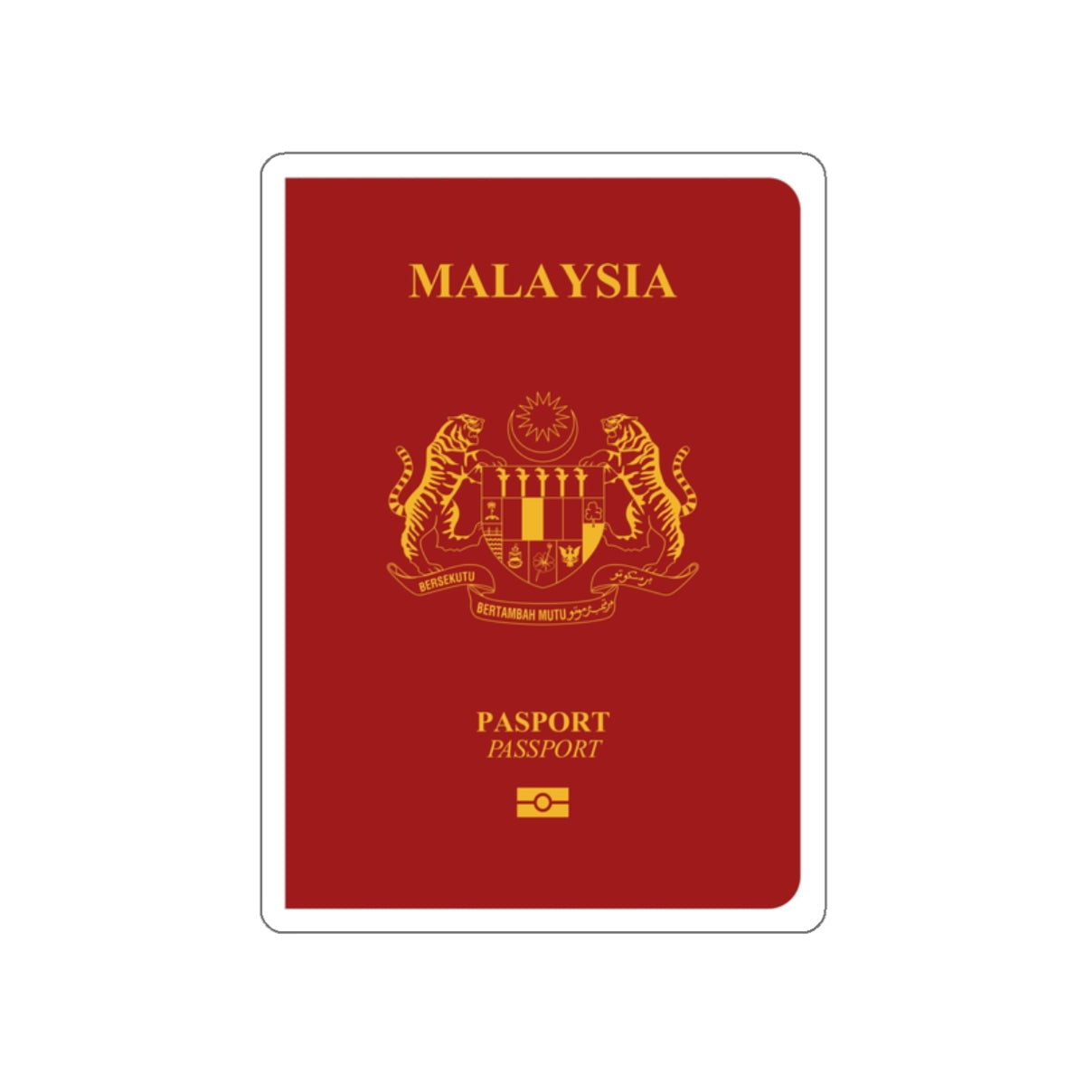 Malaysia Passport STICKER Vinyl Die-Cut Decal-White-The Sticker Space