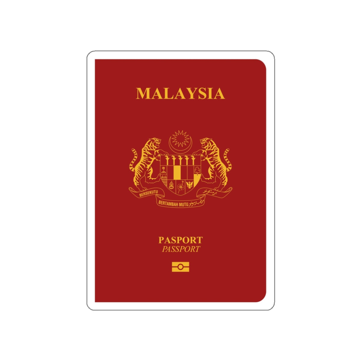 Malaysia Passport STICKER Vinyl Die-Cut Decal-White-The Sticker Space