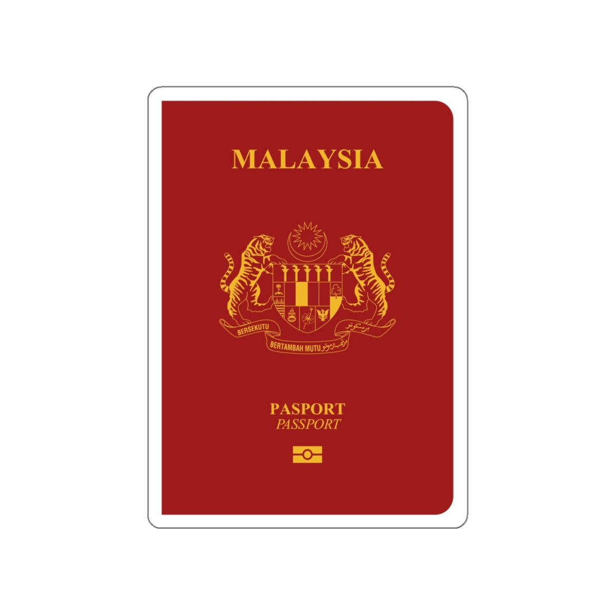 Malaysia Passport STICKER Vinyl Die-Cut Decal-White-The Sticker Space