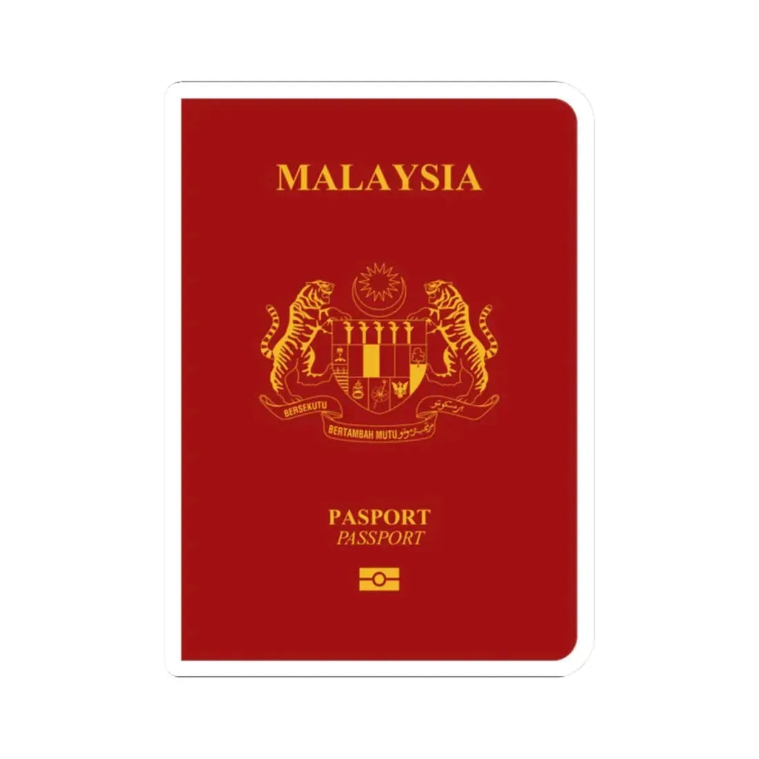 Malaysia Passport - STICKER Vinyl Kiss-Cut Decal 2 Inch White - The Sticker Space