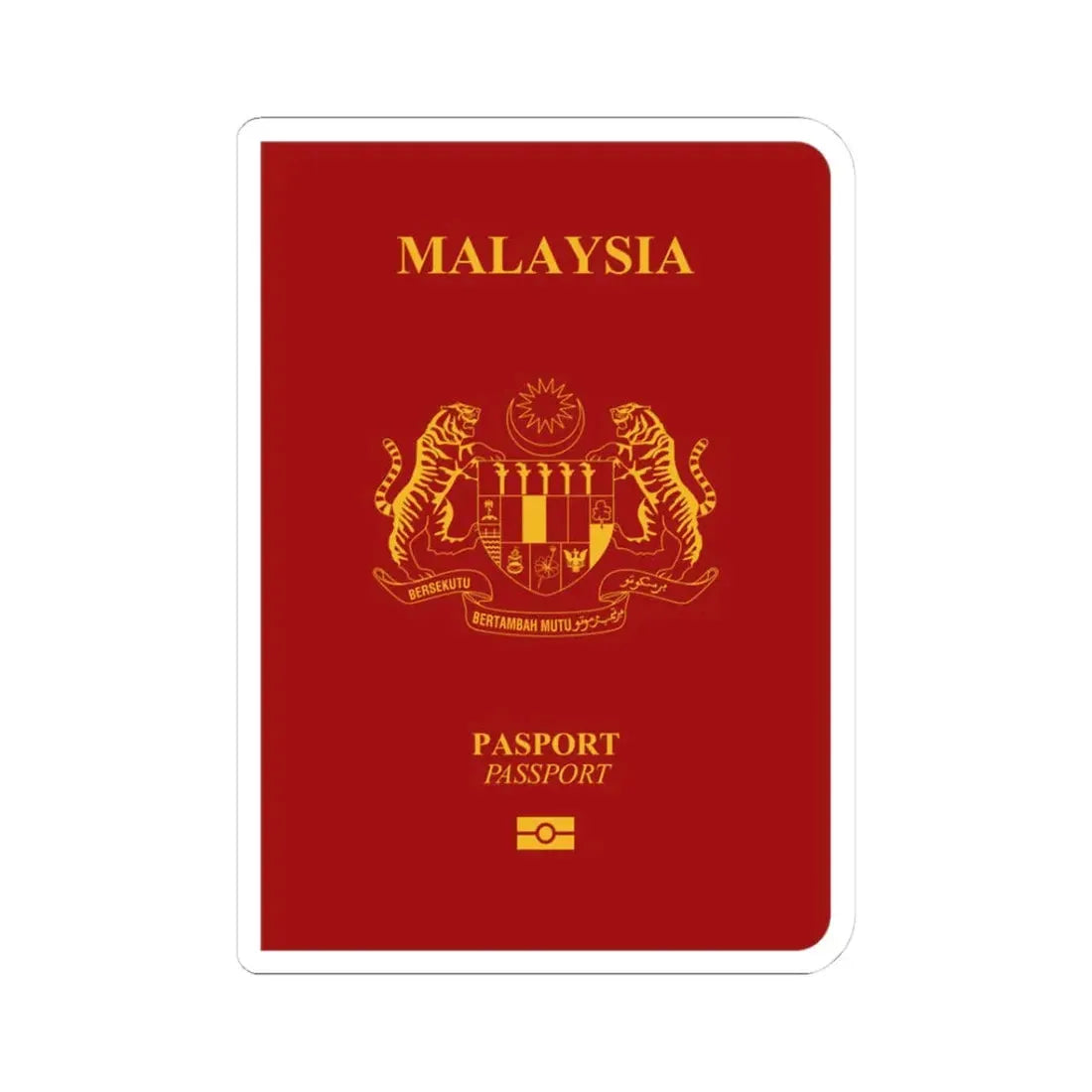 Malaysia Passport - STICKER Vinyl Kiss-Cut Decal 3 Inch White - The Sticker Space