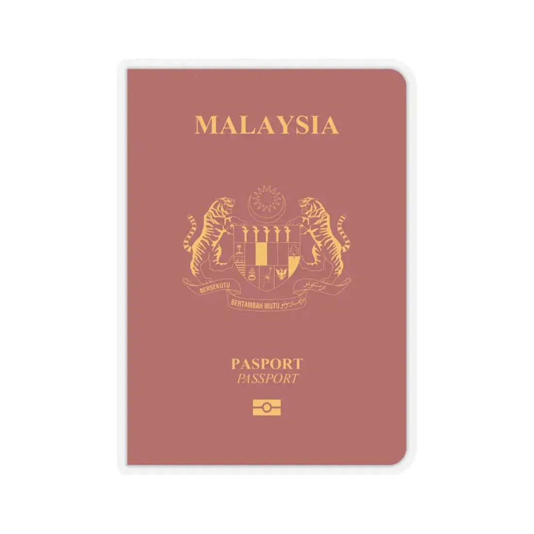 Malaysia Passport - STICKER Vinyl Kiss-Cut Decal 4 Inch Transparent - The Sticker Space