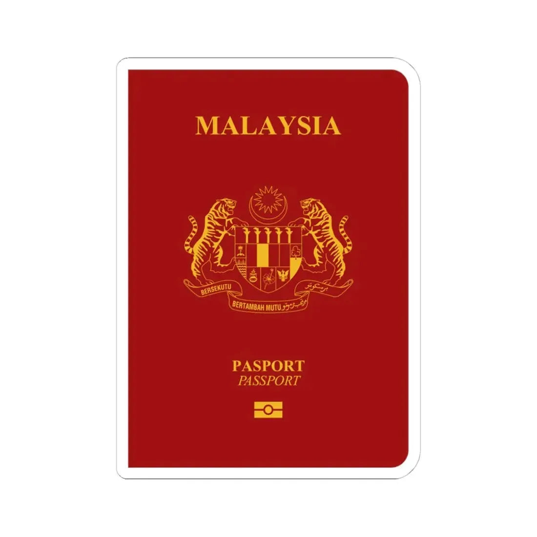 Malaysia Passport - STICKER Vinyl Kiss-Cut Decal 4 Inch White - The Sticker Space