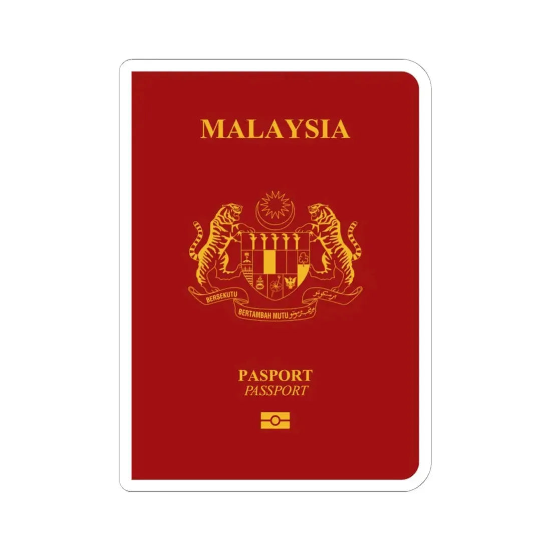 Malaysia Passport - STICKER Vinyl Kiss-Cut Decal 6 Inch White - The Sticker Space