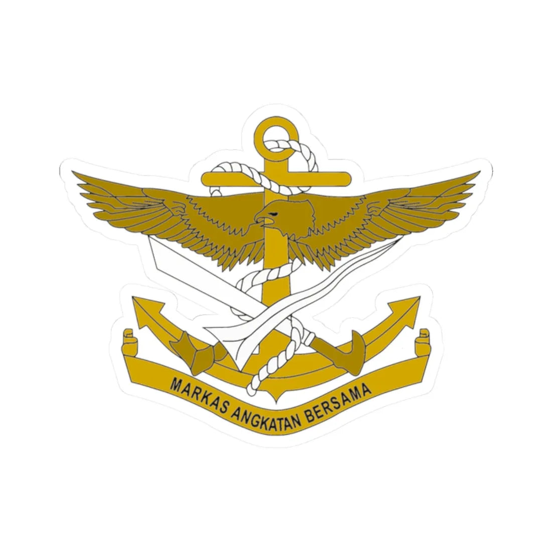 Malaysian JFHQ Insignia (Malaysia) (Coat of Arms) STICKER Vinyl Kiss-Cut Decal 2 Inch White - The Sticker Space