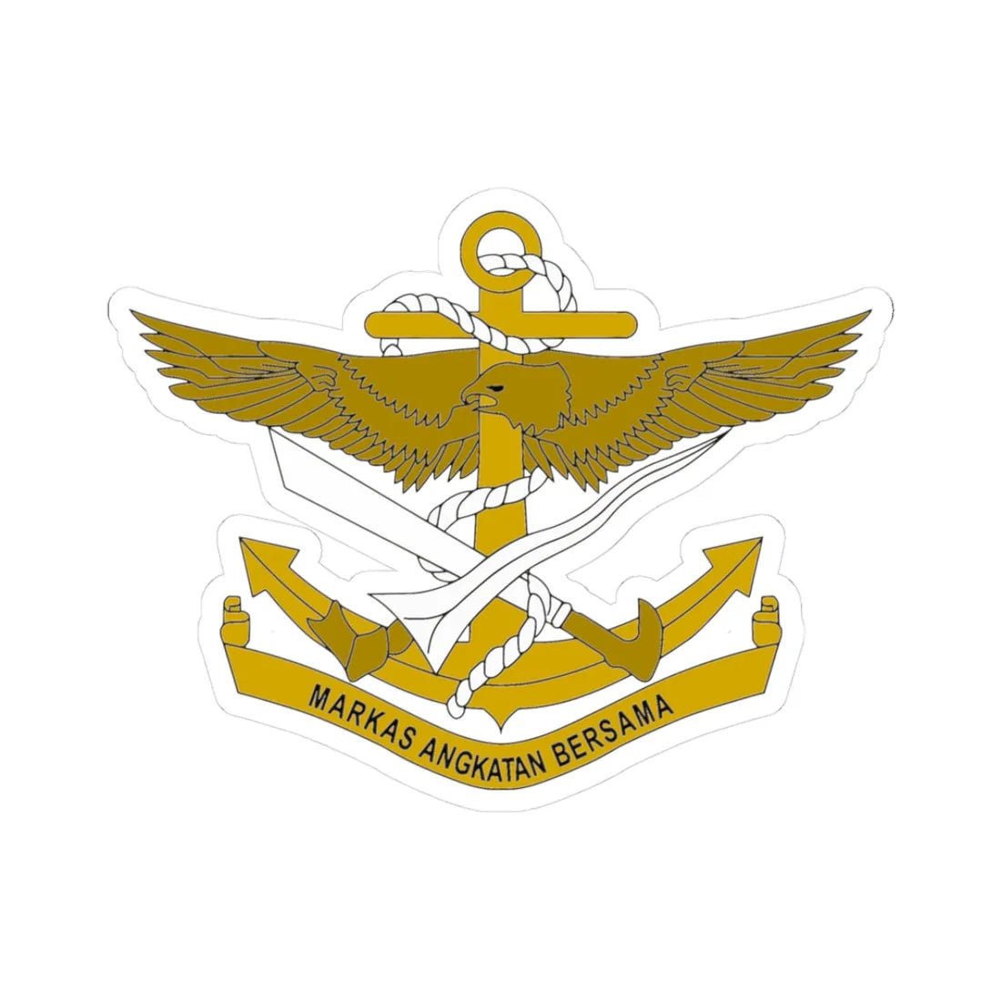 Malaysian JFHQ Insignia (Malaysia) (Coat of Arms) STICKER Vinyl Kiss-Cut Decal 3 Inch White - The Sticker Space