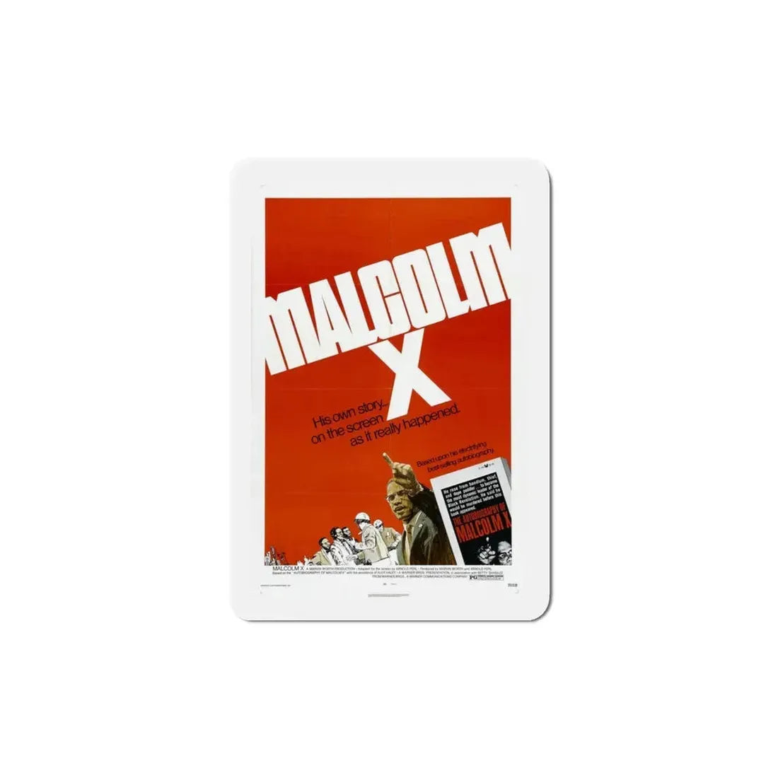 Malcolm X 1972 Movie Poster Refrigerator Magnet 5 Inch - The Sticker Space