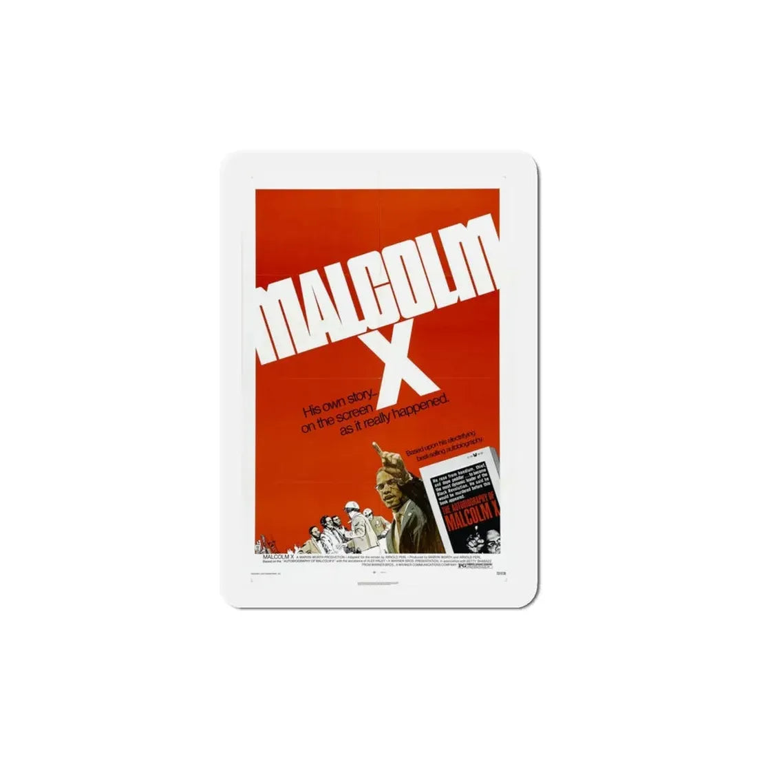 Malcolm X 1972 Movie Poster Refrigerator Magnet - The Sticker Space