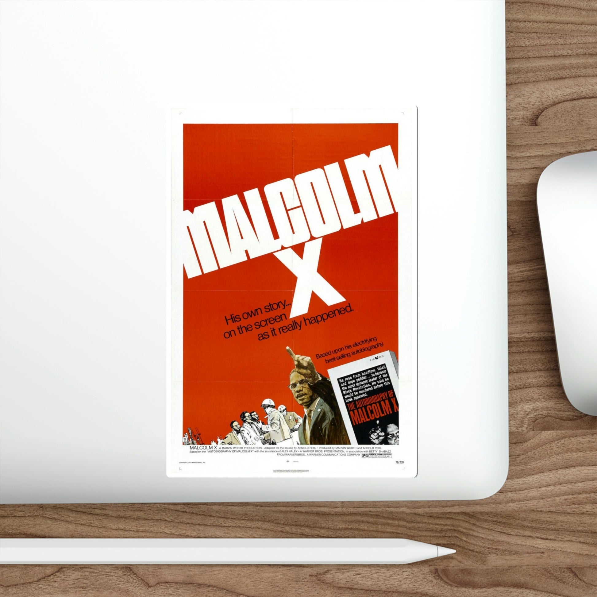 Malcolm X 1972 Movie Poster STICKER Vinyl Die-Cut Decal-The Sticker Space