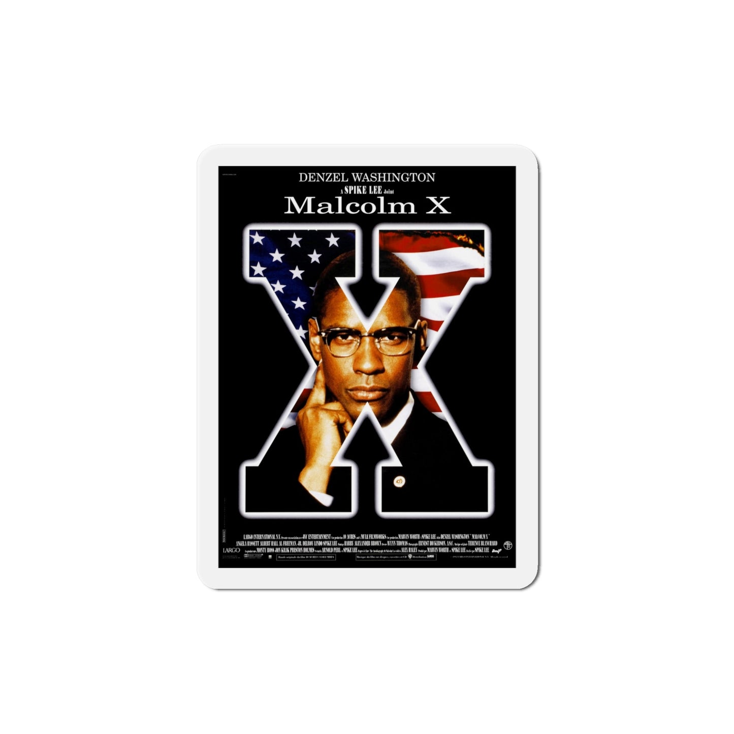 Malcolm X 1992 Movie Poster Die-Cut Magnet-5" x 5"-The Sticker Space