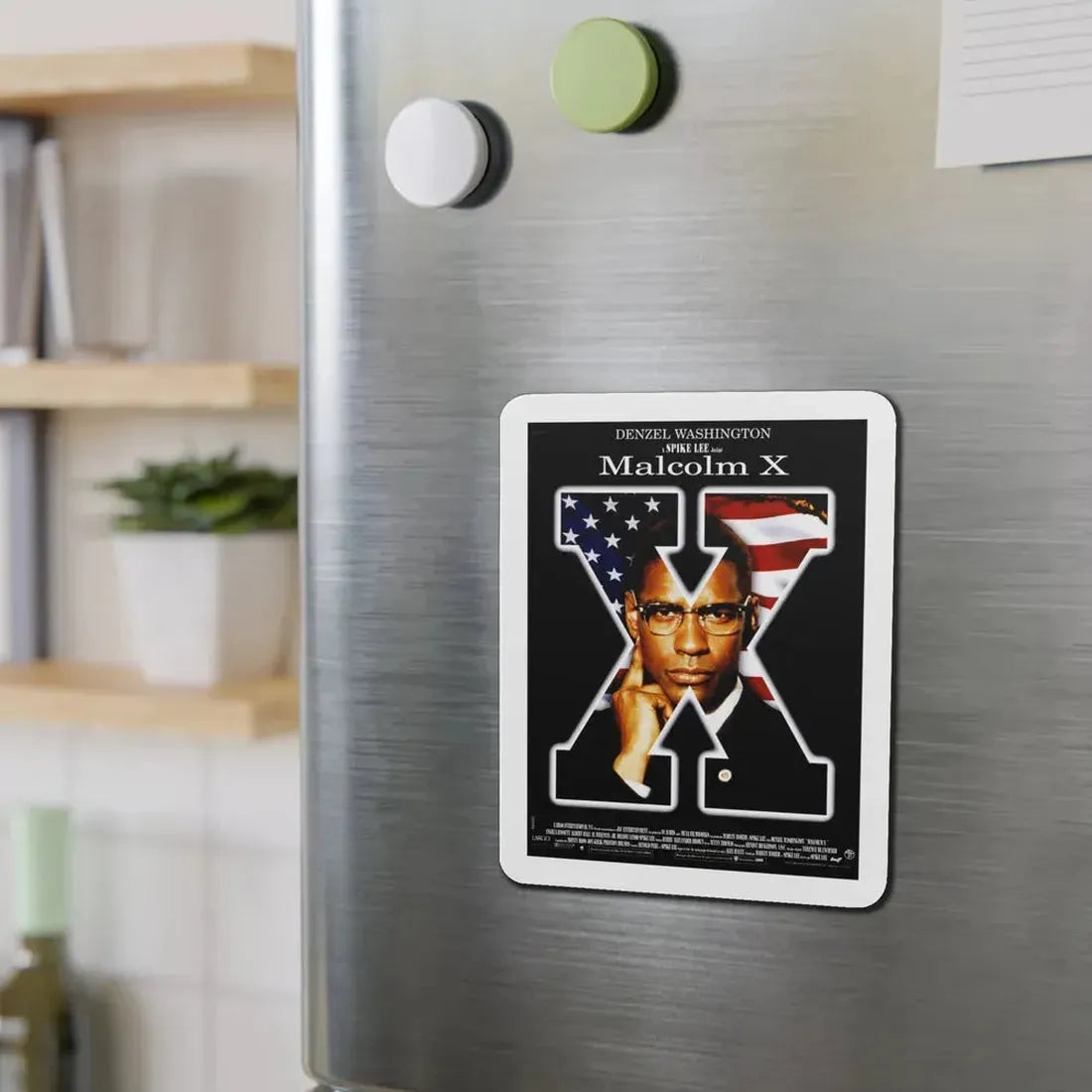 Malcolm X 1992 Movie Poster Refrigerator Magnet - The Sticker Space