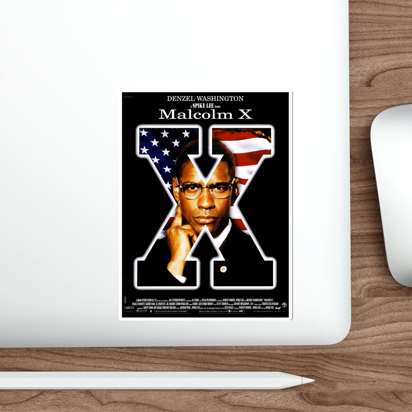 Malcolm X 1992 Movie Poster STICKER Vinyl Die-Cut Decal-The Sticker Space