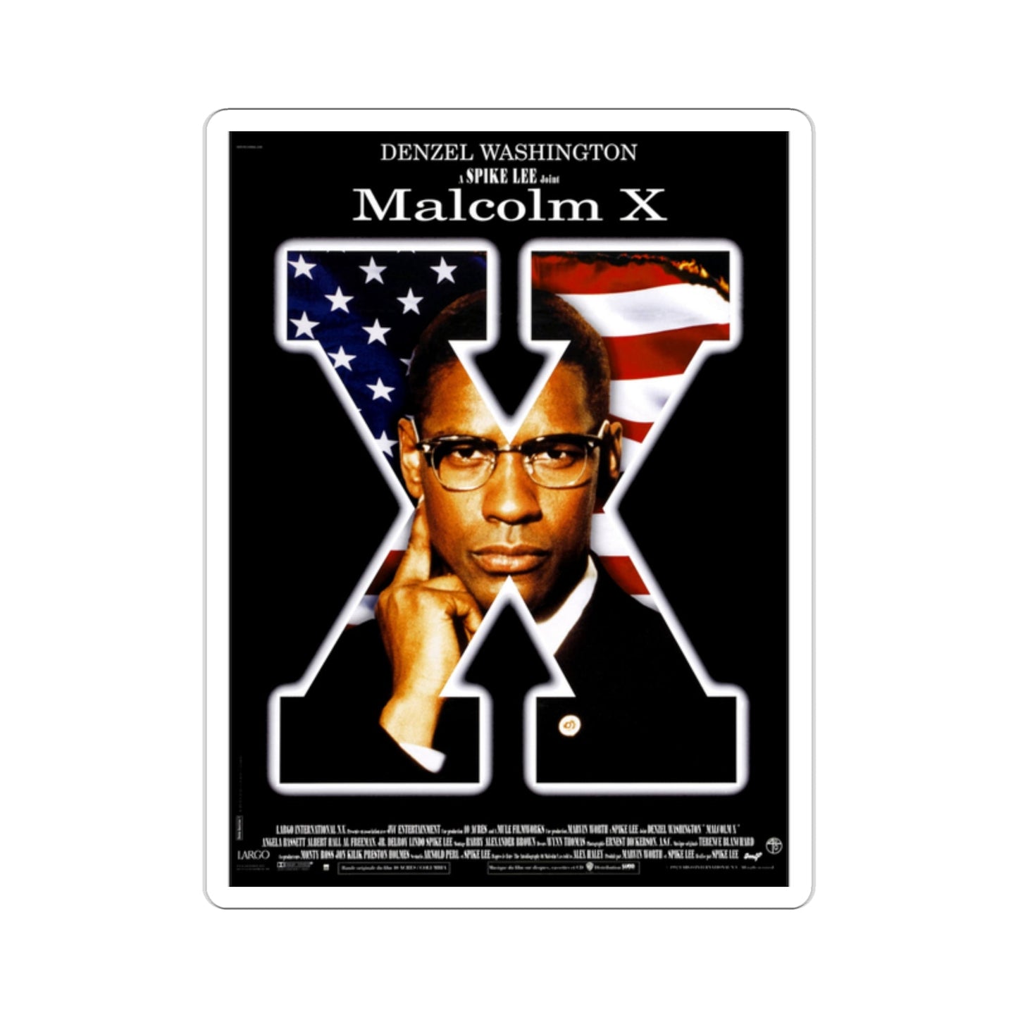 Malcolm X 1992 Movie Poster STICKER Vinyl Die-Cut Decal-2 Inch-The Sticker Space