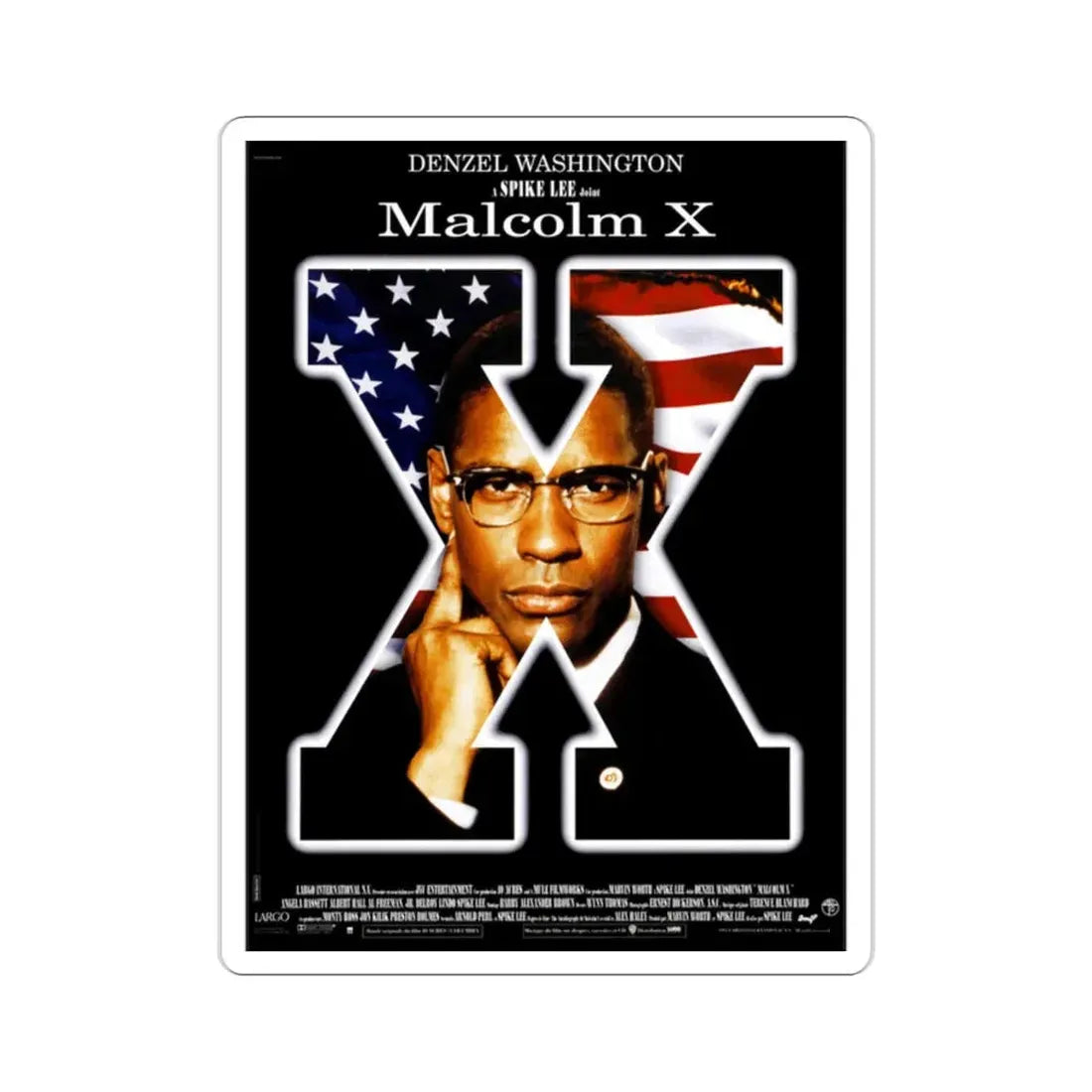 Malcolm X 1992 Movie Poster STICKER Vinyl Die-Cut Decal 2 Inch - The Sticker Space