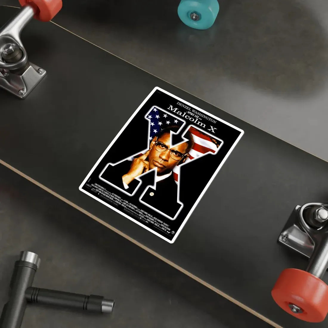 Malcolm X 1992 Movie Poster STICKER Vinyl Die-Cut Decal - The Sticker Space