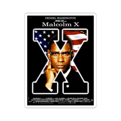 Malcolm X 1992 Movie Poster - STICKER Vinyl Kiss-Cut Decal 4 Inch White - The Sticker Space