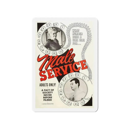 MALE SERVICE 1966 Movie Poster - Refrigerator Magnet 2 Inch Die-Cut - The Sticker Space