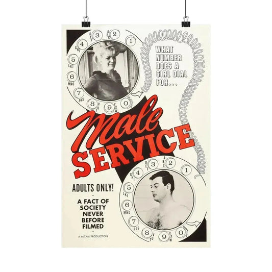 MALE SERVICE 1966 - Paper Movie Poster 12″ x 18″ Matte - The Sticker Space