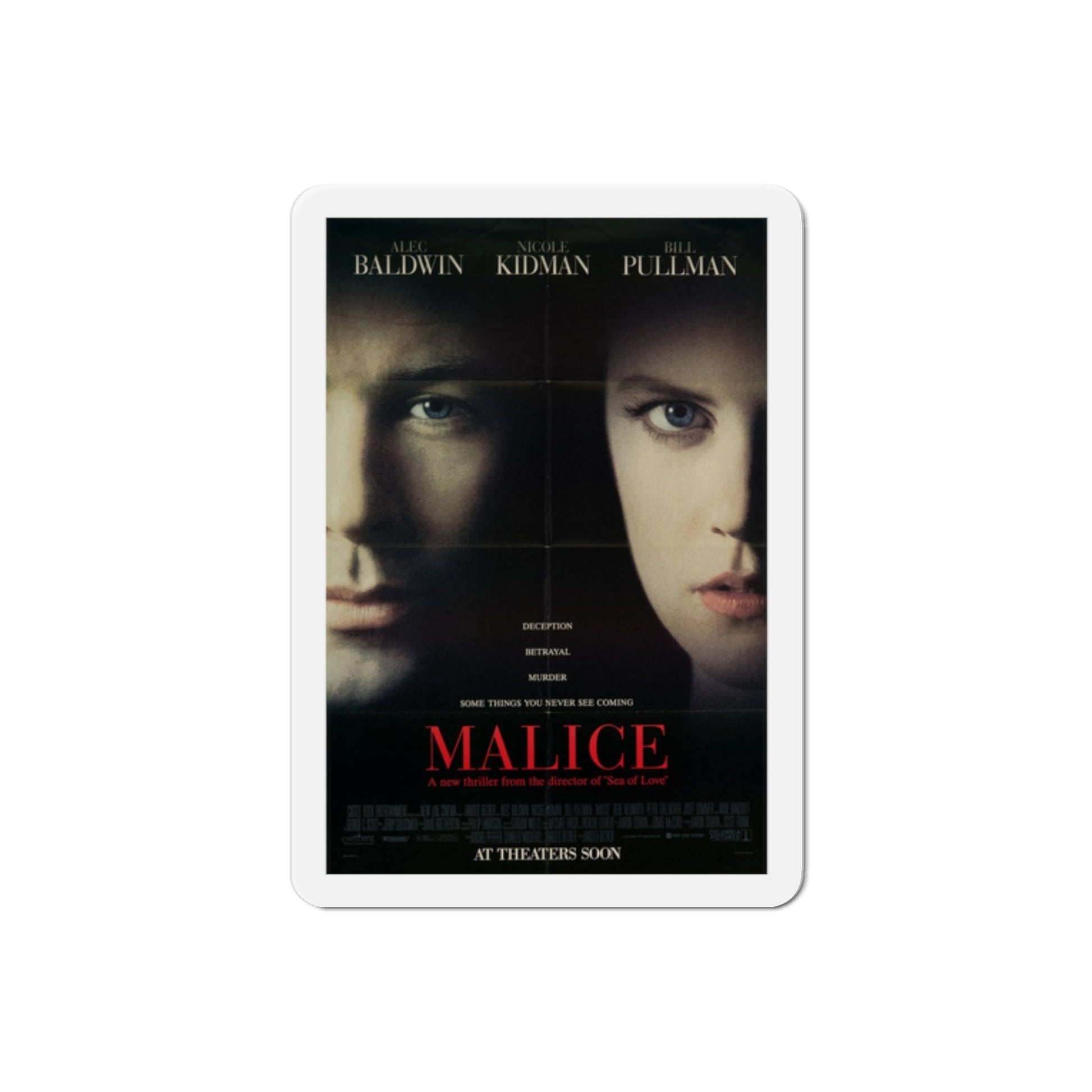 Malice 1993 Movie Poster Die-Cut Magnet-2" x 2"-The Sticker Space