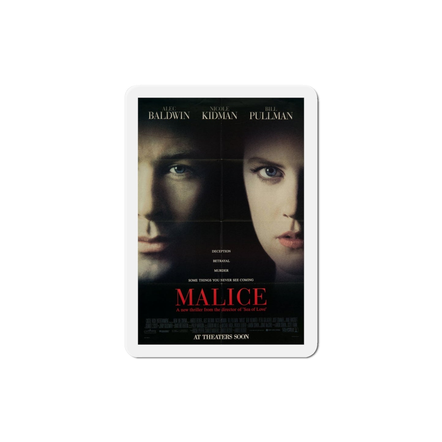 Malice 1993 Movie Poster Die-Cut Magnet-4" x 4"-The Sticker Space