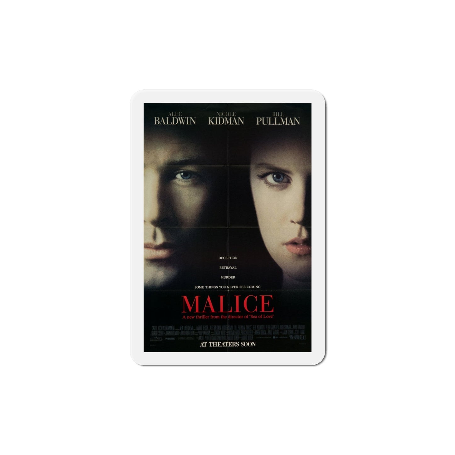 Malice 1993 Movie Poster Die-Cut Magnet-5" x 5"-The Sticker Space