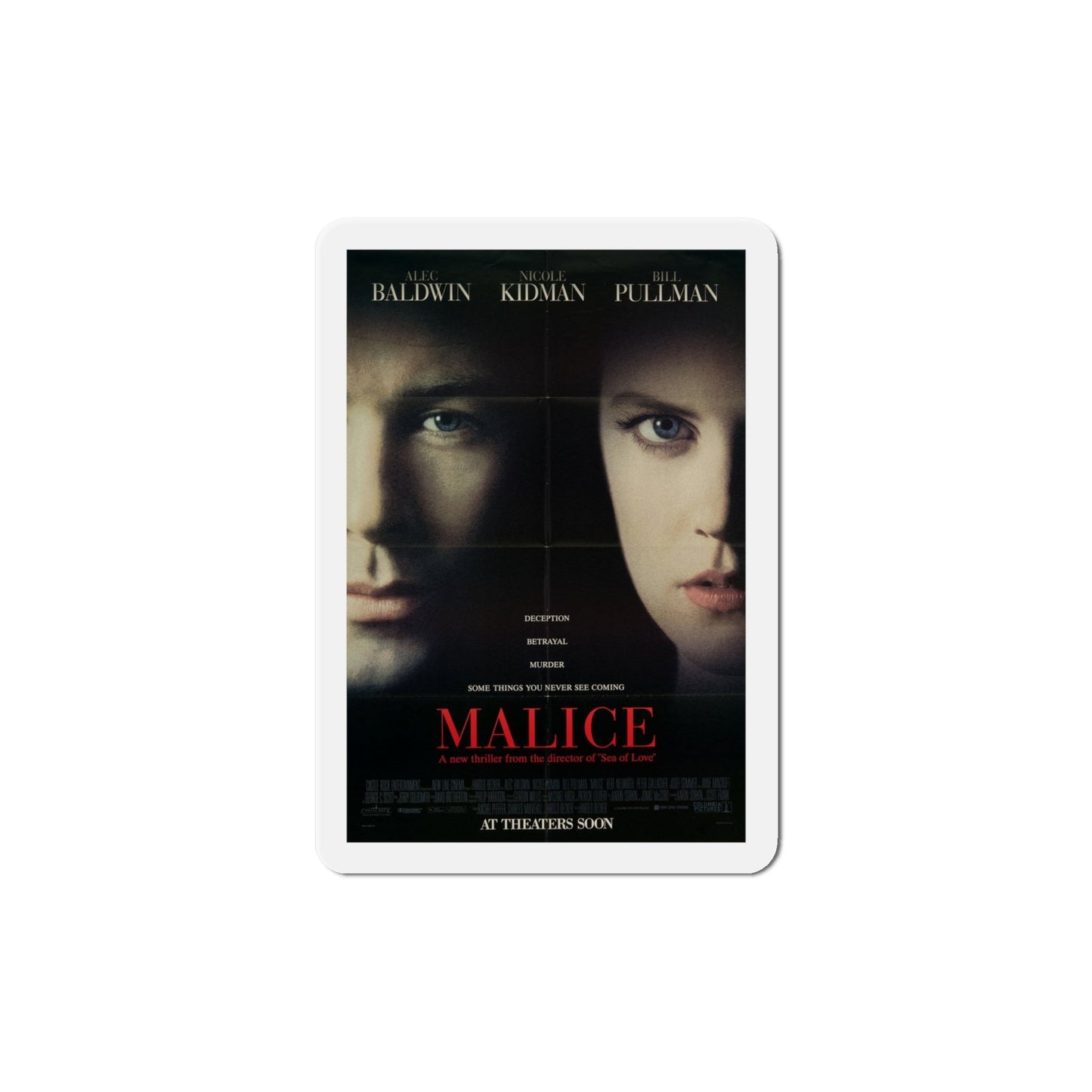 Malice 1993 Movie Poster Die-Cut Magnet-6 Inch-The Sticker Space