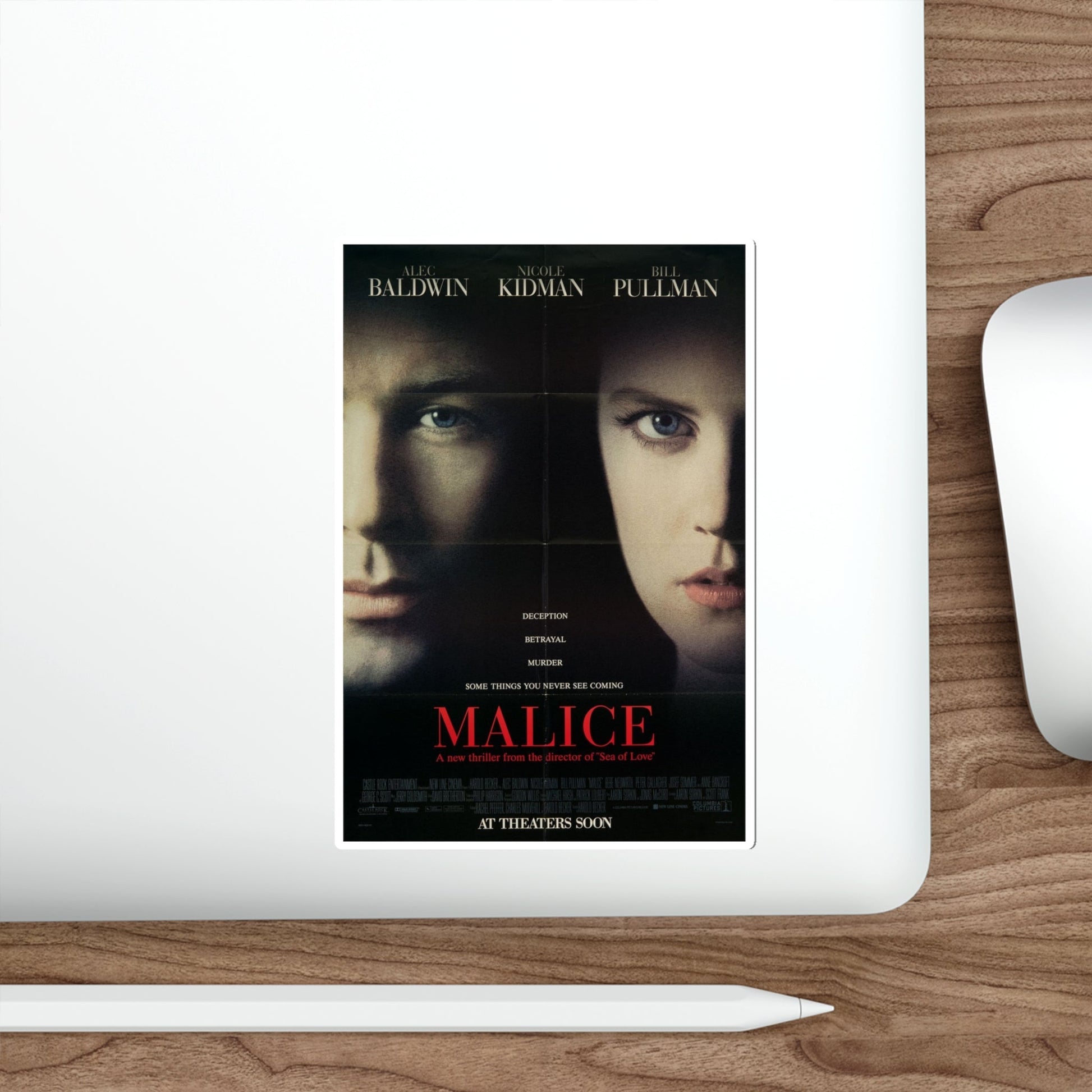 Malice 1993 Movie Poster STICKER Vinyl Die-Cut Decal-The Sticker Space