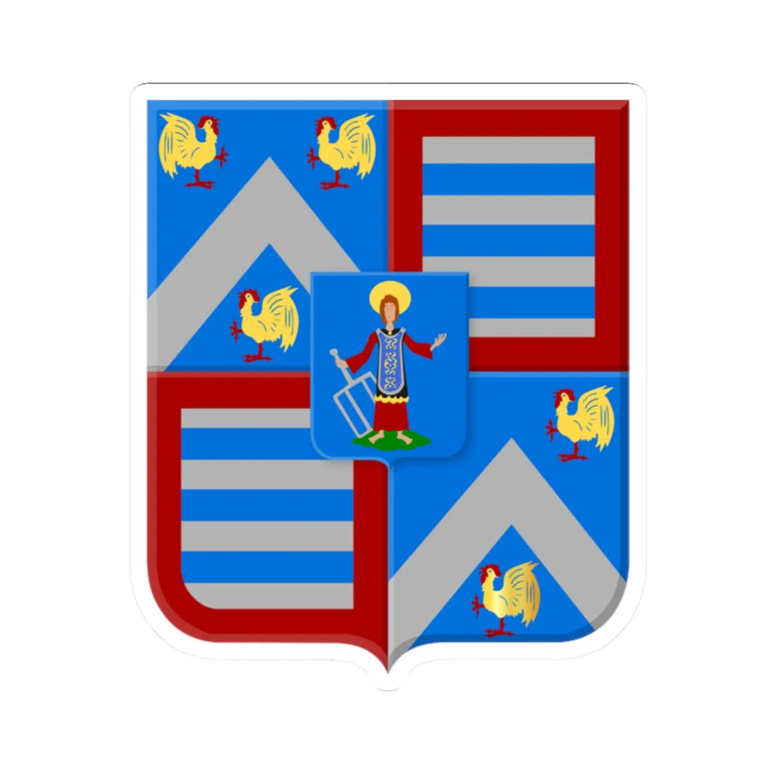 Malle wapen1 (Belgium) (Coat of Arms) STICKER Vinyl Kiss-Cut Decal 2 Inch White - The Sticker Space