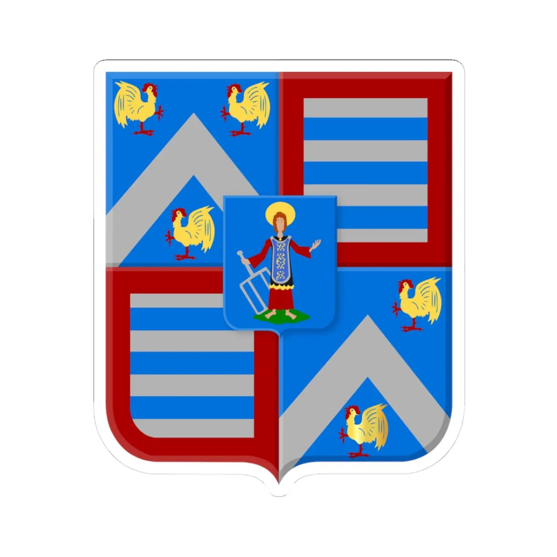 Malle wapen1 (Belgium) (Coat of Arms) STICKER Vinyl Kiss-Cut Decal 3 Inch White - The Sticker Space