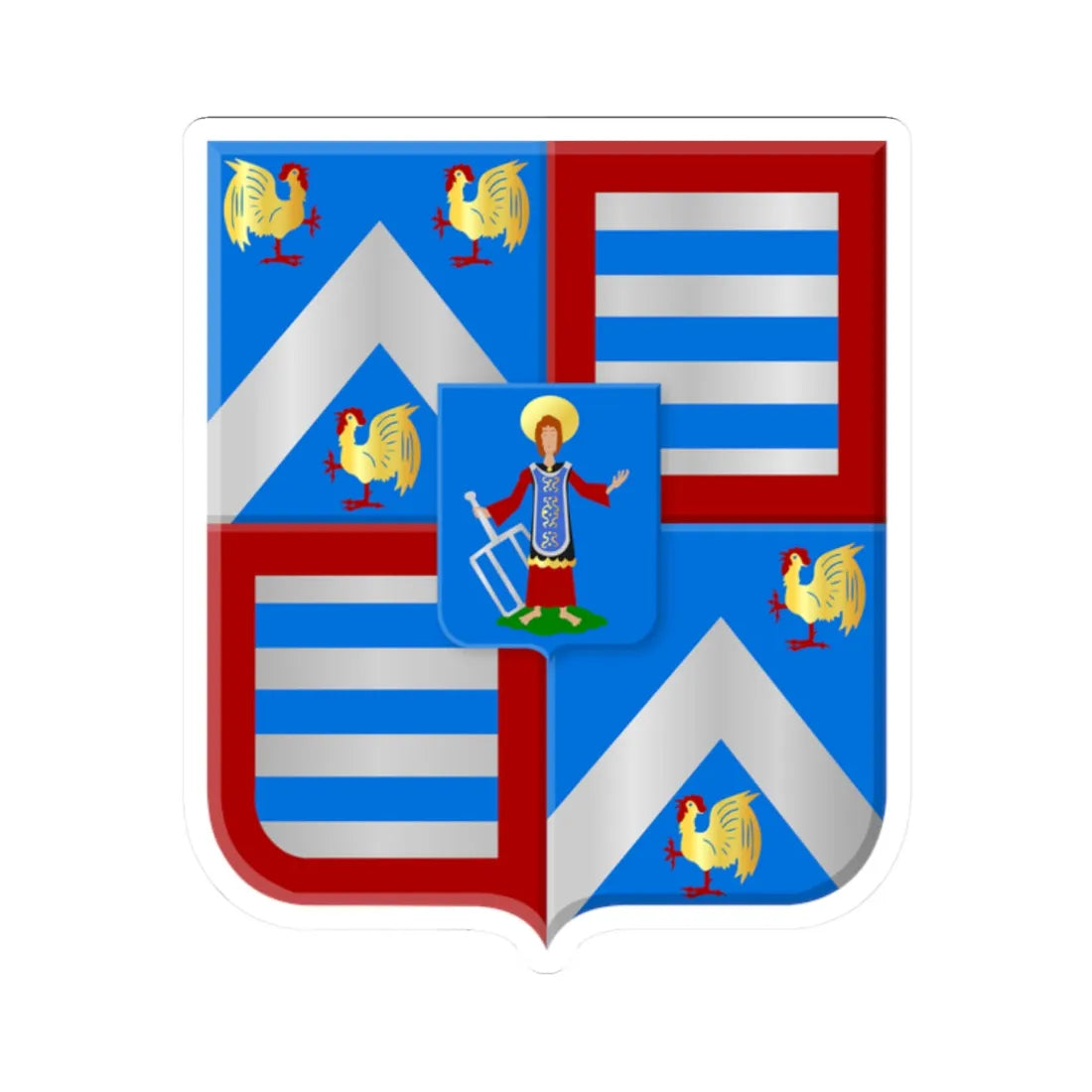 Malle wapen2 (Belgium) (Coat of Arms) STICKER Vinyl Kiss-Cut Decal 2 Inch White - The Sticker Space