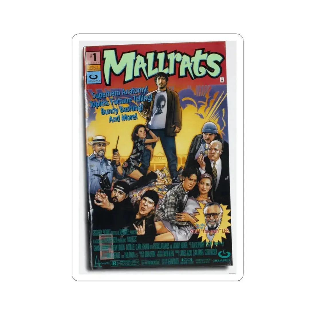 MALLRATS 1995 Movie Poster - STICKER Vinyl Kiss-Cut Decal 3 Inch White - The Sticker Space