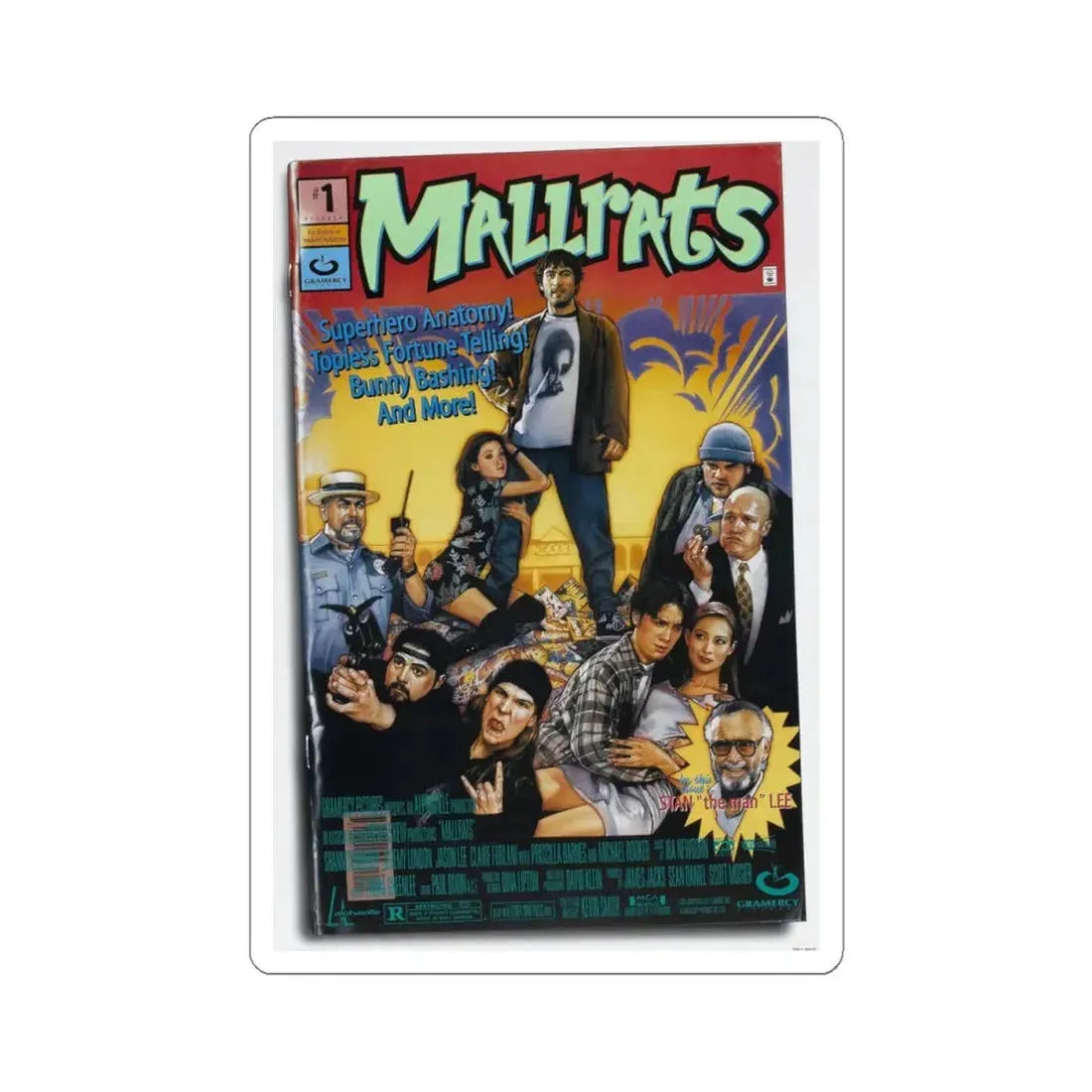 MALLRATS 1995 Movie Poster - STICKER Vinyl Kiss-Cut Decal 4 Inch White - The Sticker Space
