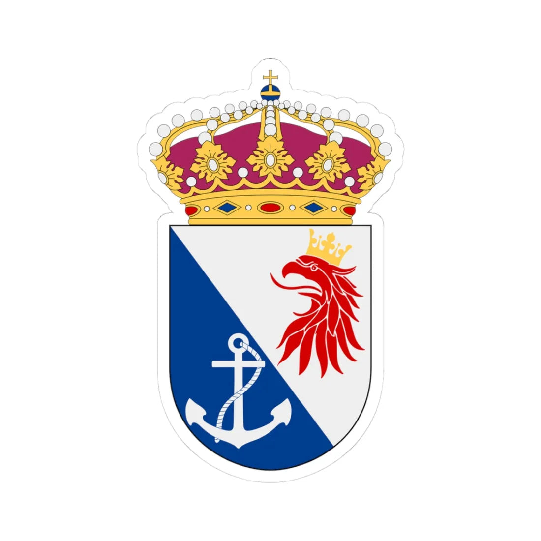 Malmö marina bevakningsområde vapen (Sweden) (Coat of Arms) STICKER Vinyl Kiss-Cut Decal 3 Inch White - The Sticker Space