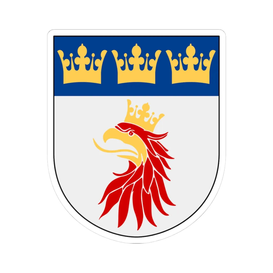 Malmöhus län vapen (Sweden) (Coat of Arms) STICKER Vinyl Kiss-Cut Decal 3 Inch White - The Sticker Space
